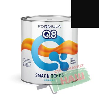 ЭМАЛЬ  ПФ-115  ЧЕРНАЯ  1,9 КГ "FORMULA Q8"