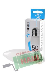 Лампа светодиодная свеча CN 6,5W 220V E27 4500K ЭКОНОМИК Космос