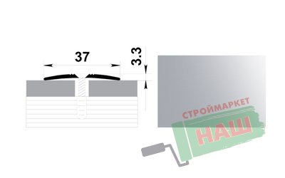 Порог ПС-03 серебро люкс 0,9м Н=37мм