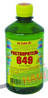 РАСТВОРИТЕЛЬ 649 0,5Л (ПЭТ) "ЯСХИМ" НОВГОРОД