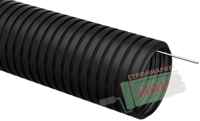 Труба гофрированная легкая с зондом ЧЕРНАЯ  ПНД d25 мм гофр.